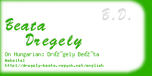 beata dregely business card